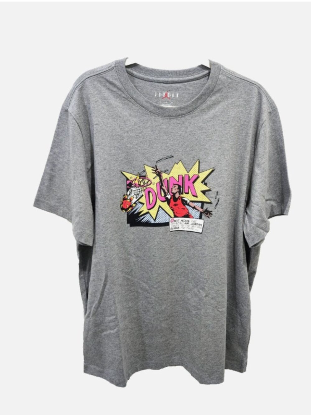 Men's Jordan Dunk Gray Graphic T-Shirt Comic Size XL